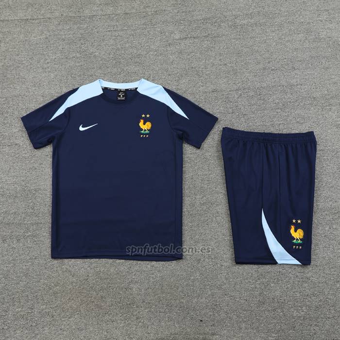 Chandal del Francia Manga Corta 2024-2025 Azul - Pantalon Corto
